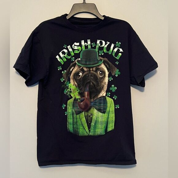 Irish Pug  Unisex Tee - Picture 1 of 3